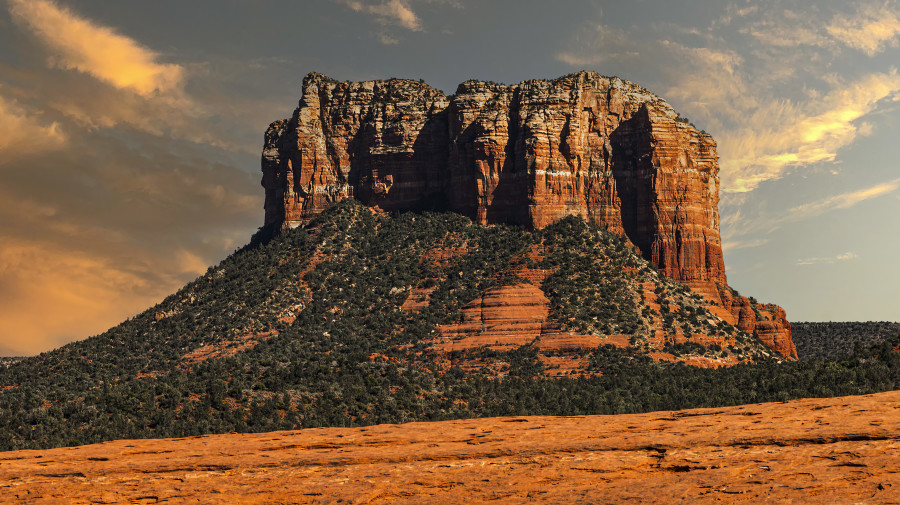 To the left of Cathedral Rock